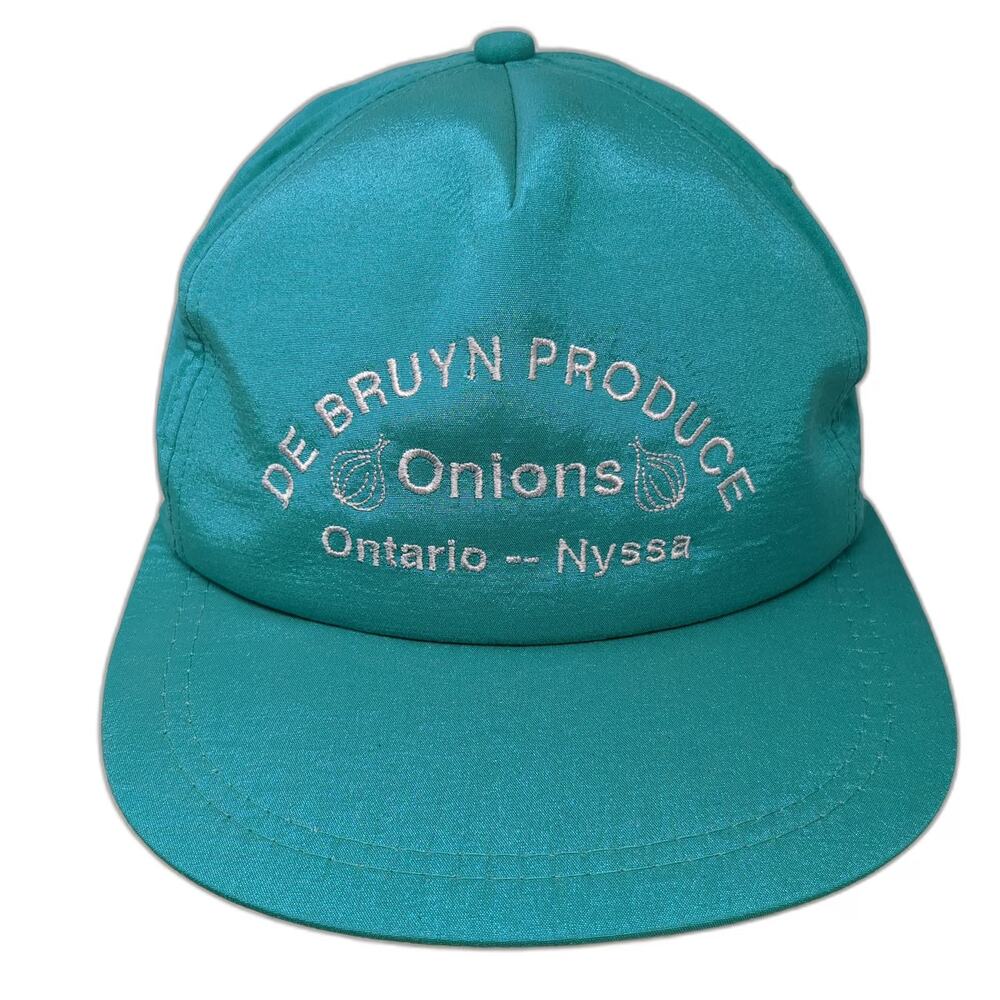 De Bruyn Produce Onions Hat Trucker Blue One Size Snapback Ontario Nyssa Satin